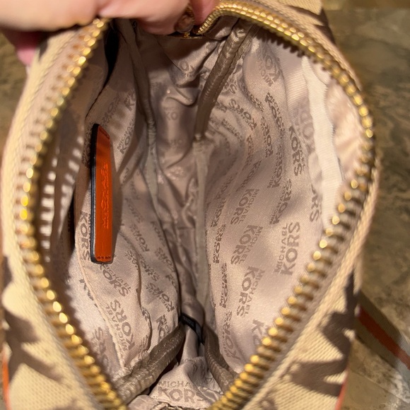 Michael Kors Brown and Orange Signature Flight Crossbody Bag - Picture 12 of 15